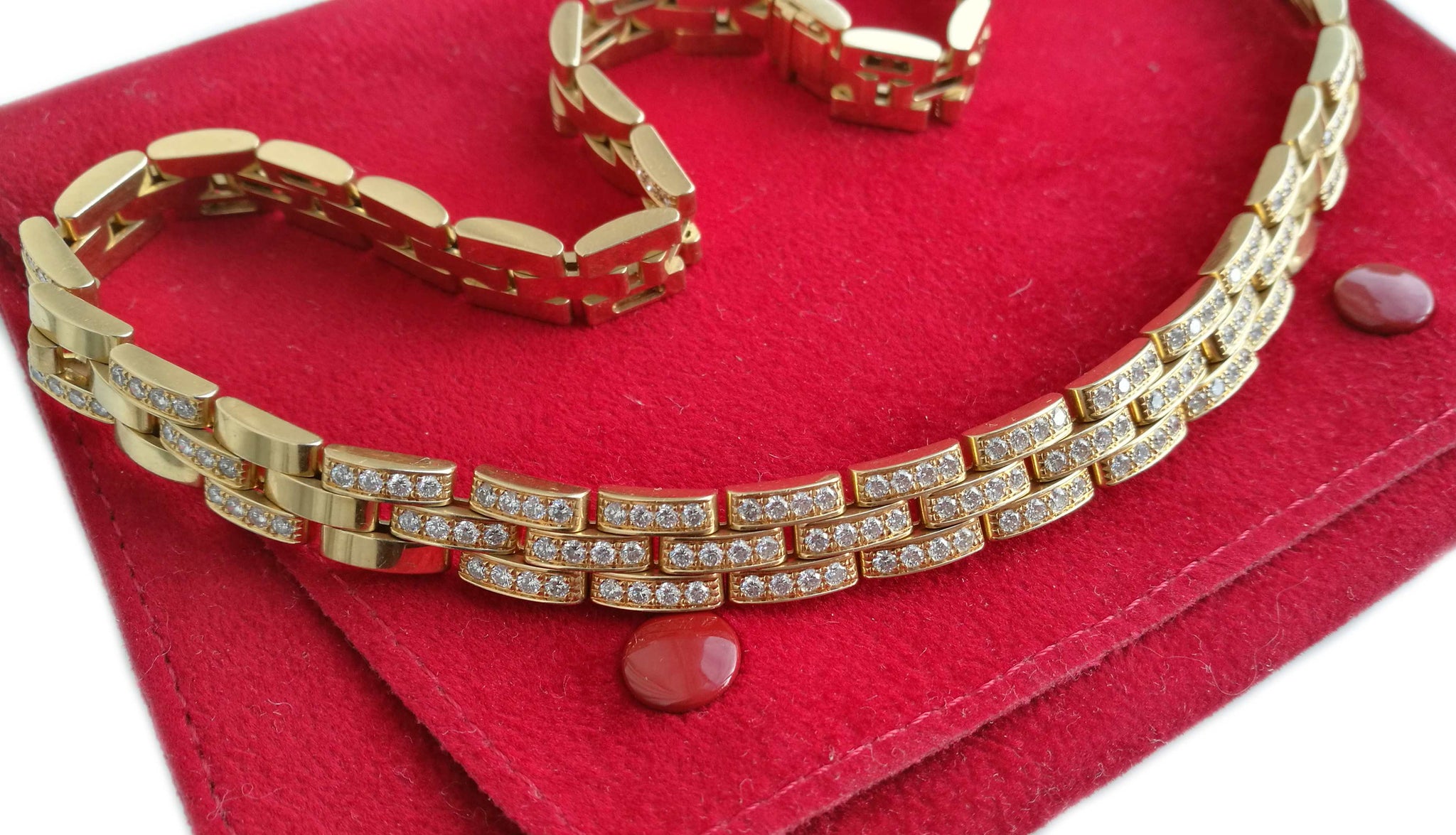 cartier maillon panthere diamond necklace