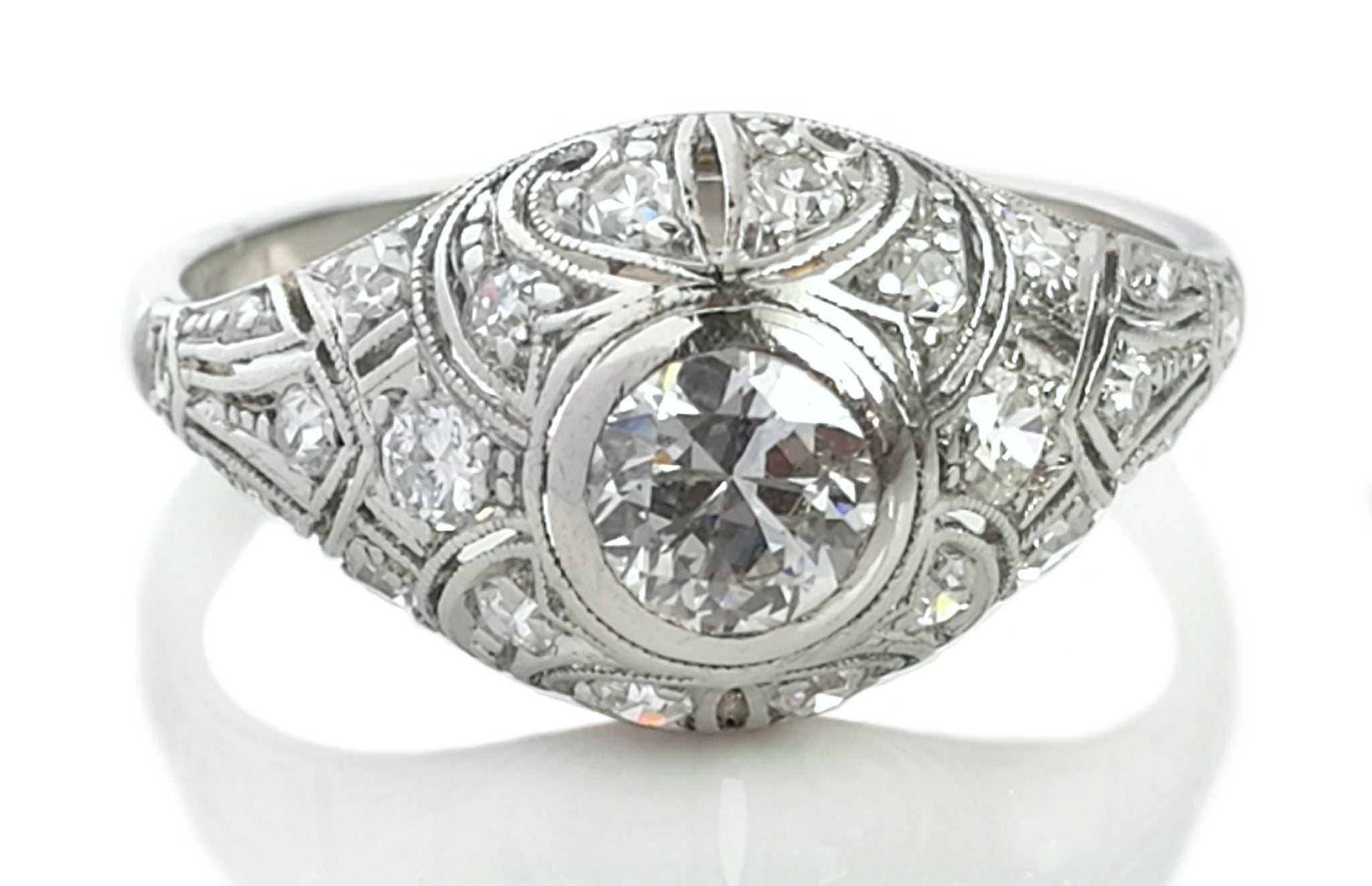 Art Deco 1920 0 75tcw G Vs Old Cut Diamond Engagement Ring In Platinum