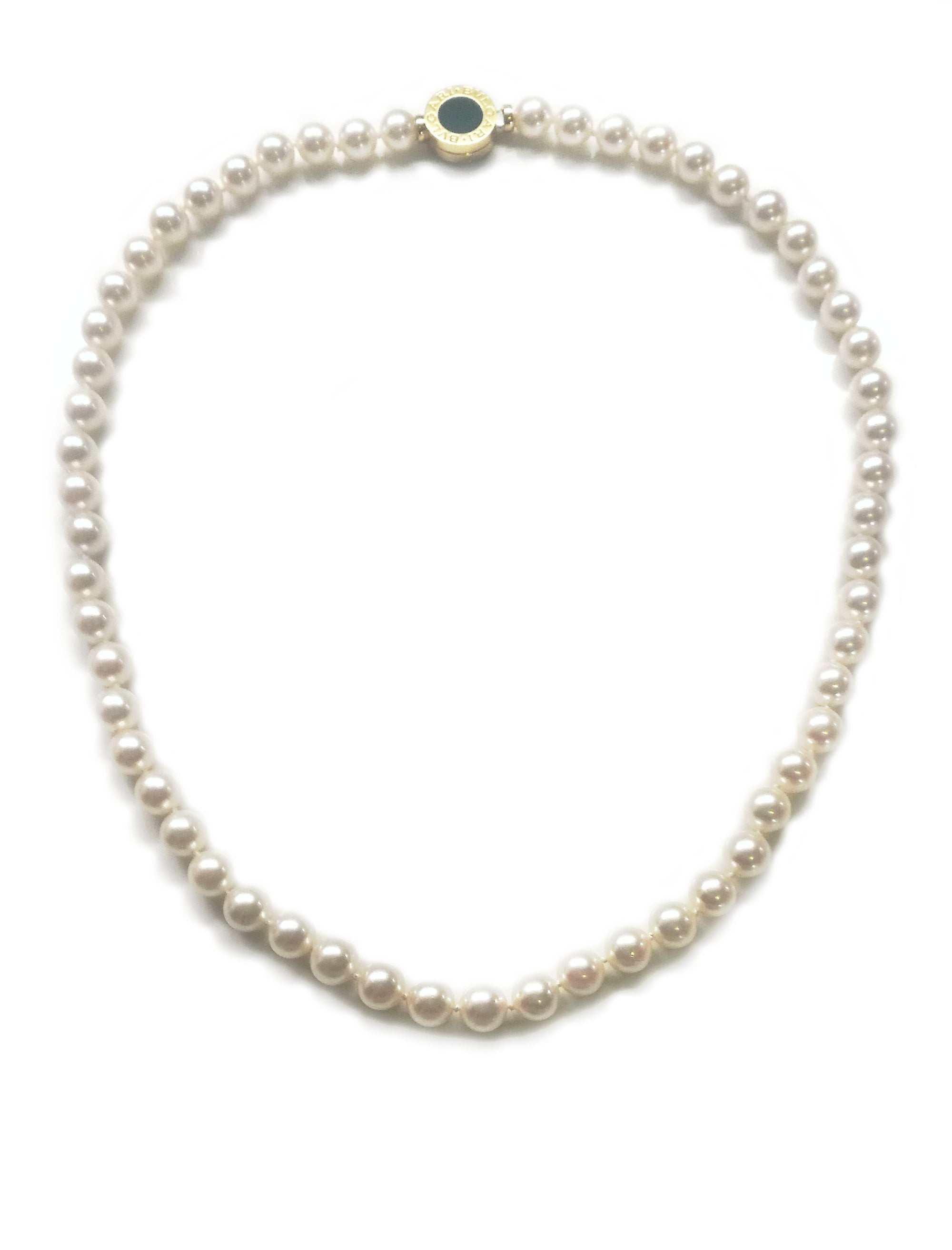 Bulgari Bvlgari 18-inch Pearl & 18k Gold Necklace with Original Case -  Bloomsbury Manor Ltd