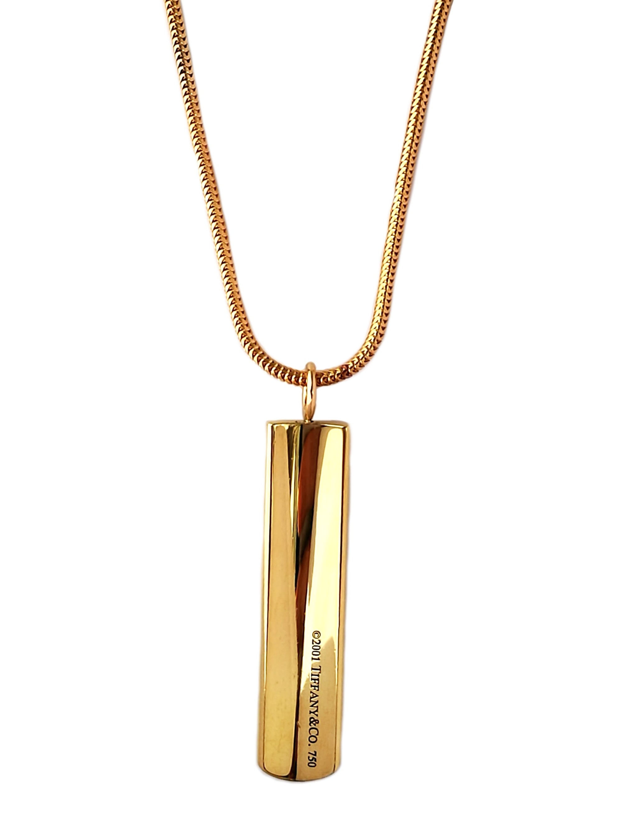 Tiffany & Co 1837 18k Yellow Gold Pendant Necklace 18in