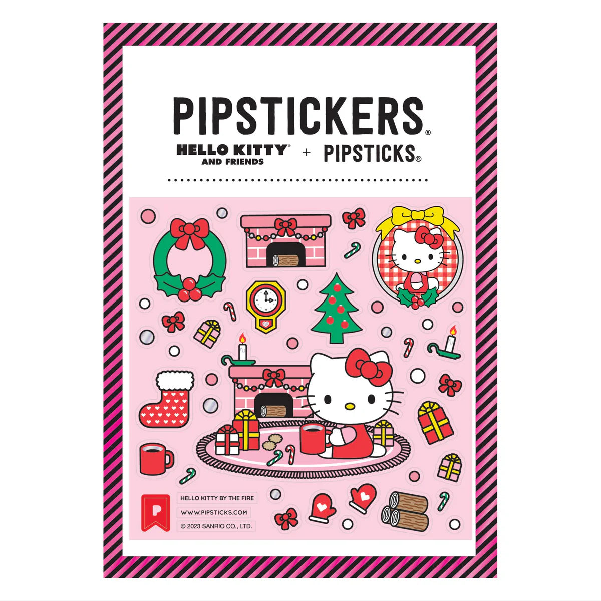 Pipsticks® 4x4" Sticker Sheet: Hello Kitty By the Fire