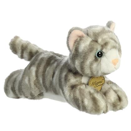 grey tabby cat stuffed animal