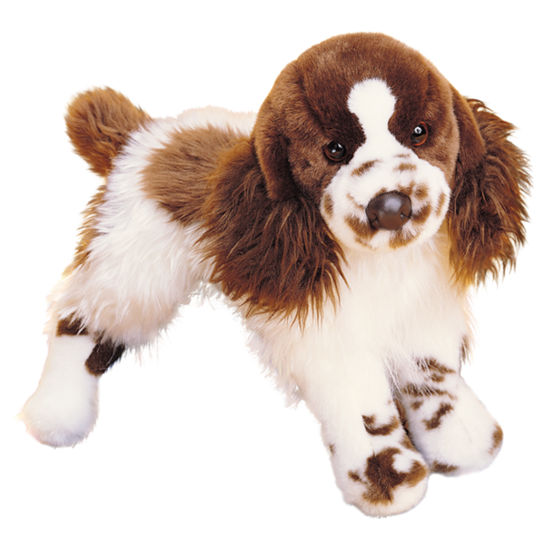 black and white springer spaniel stuffed animal