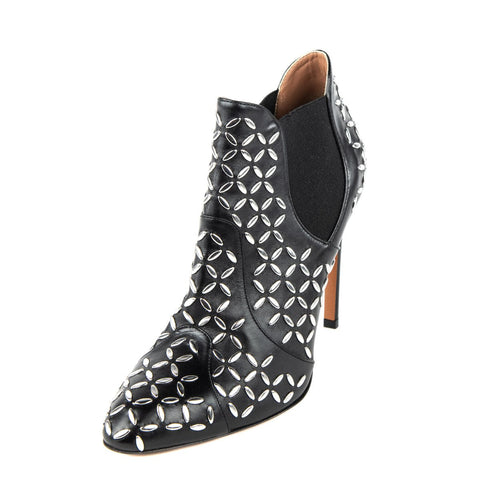 Alaia Black Leather Studded Ankle Boots Size 8.5 | EU 38.5