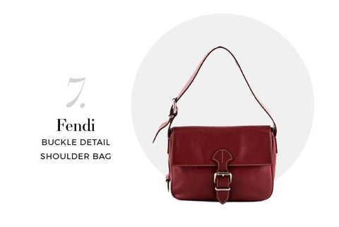 Fendi Cranberry Buckle Detail Shoulder Bag