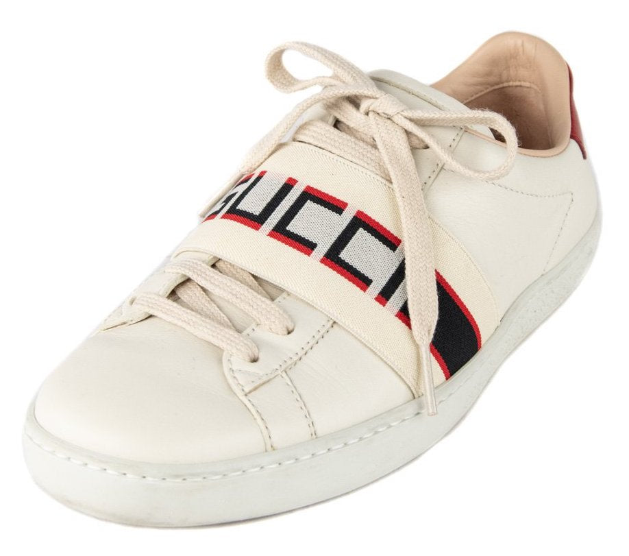 Gucci White Leather Ace Low Top Sneaker Size 6 | EU 36 