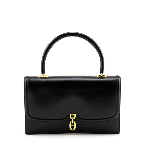 Hermes Black Box Calfskin Chaine D’Ancre Vintage Top Handle Bag