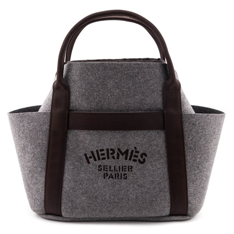 Shop the unisex Hermes Acier Wool & Canvas Sac de Pansage Grooming Bag