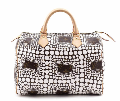 Louis Vuitton Monogram White Kusama Town Speedy 30