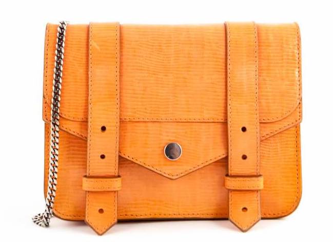 Proenza Schouler Orange Snake Embossed PS1 Chain Wallet Bag