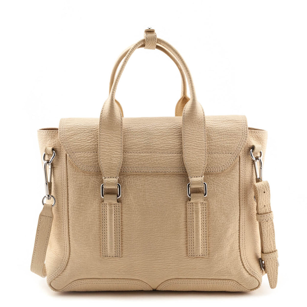 3.1 Phillip Lim Beige Textured Calfskin Medium Pashli Satchel