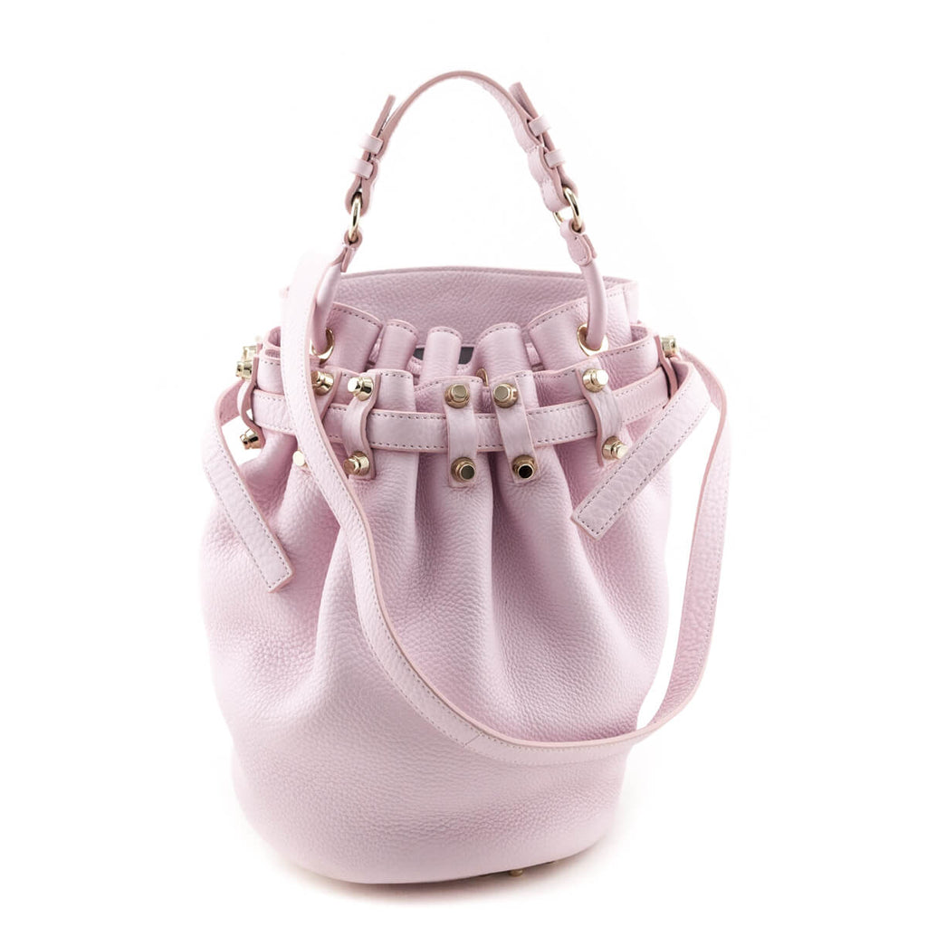 Alexander Wang Pastel Pink Leather & Gold Studded Large Diego Bucket B