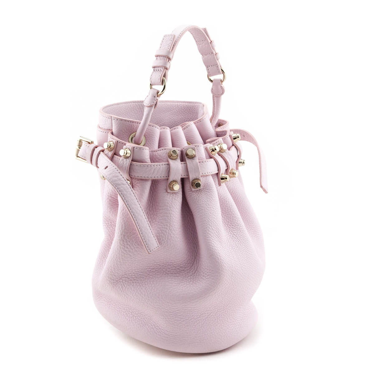 Alexander Wang Pastel Pink Leather & Gold Studded Large Diego Bucket B