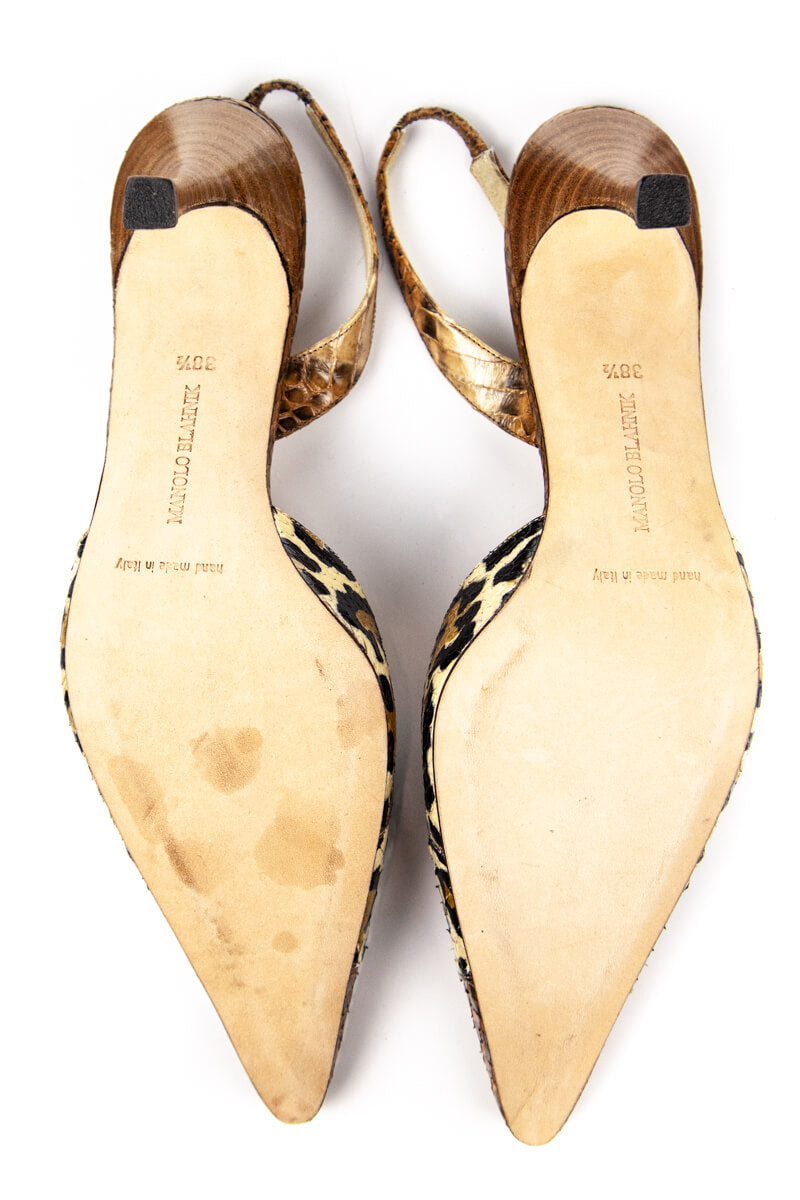 gainor leopard print slingback shoes