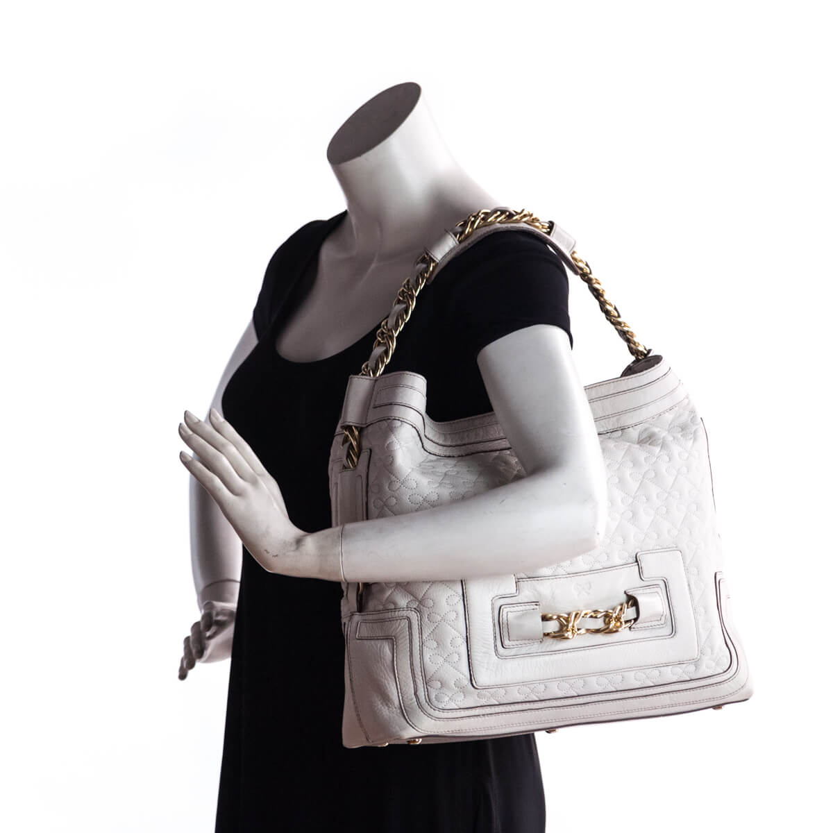 Anya Hindmarch Cream Quilted Leather Shoulder Bag - Designer Bags