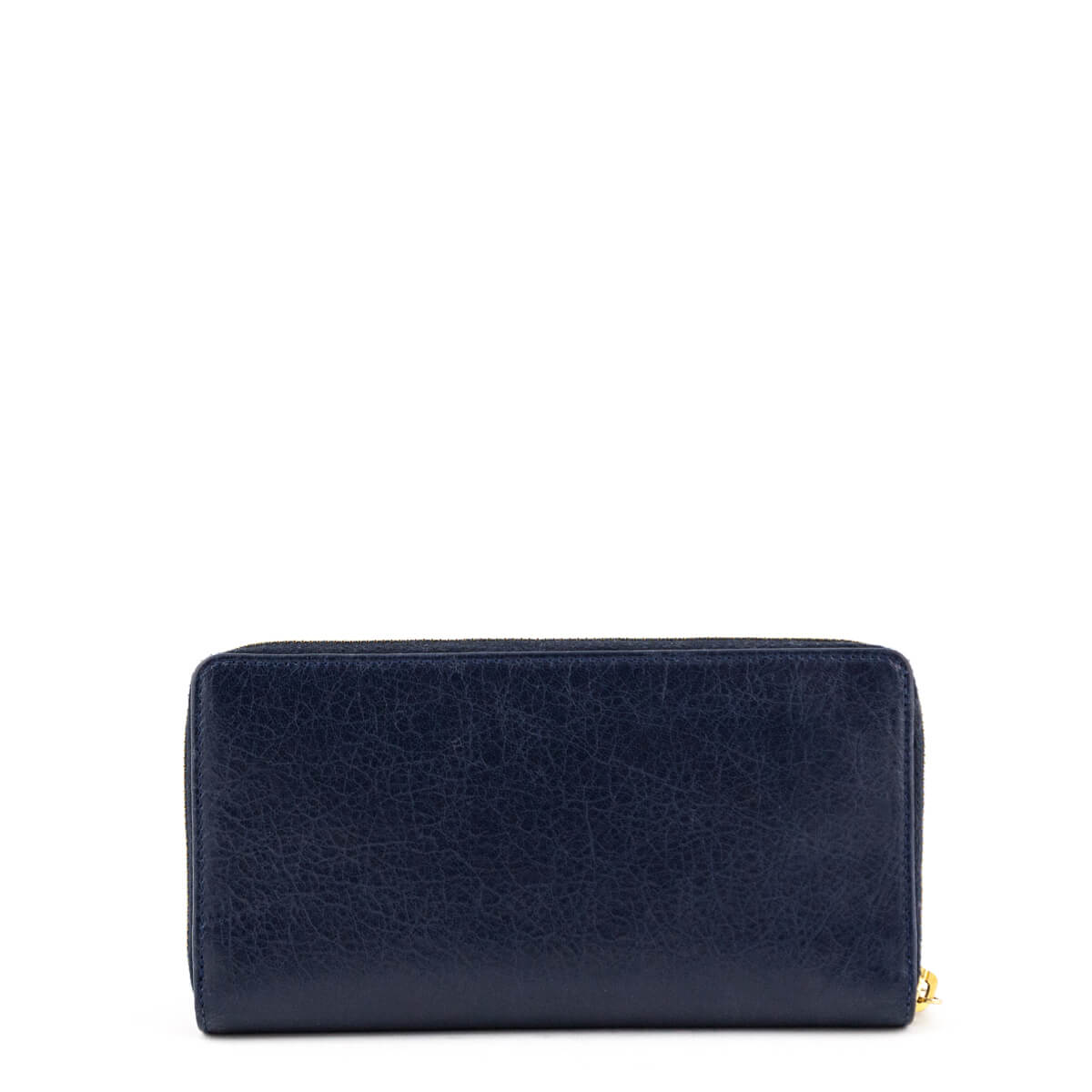 Balenciaga Bleu Obscur Lambskin Giant 12 Continental Zip Wallet