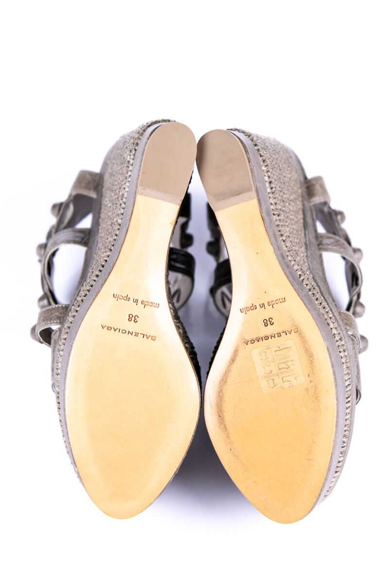 Gray Arena Wedge Sandals Buy Balenciaga