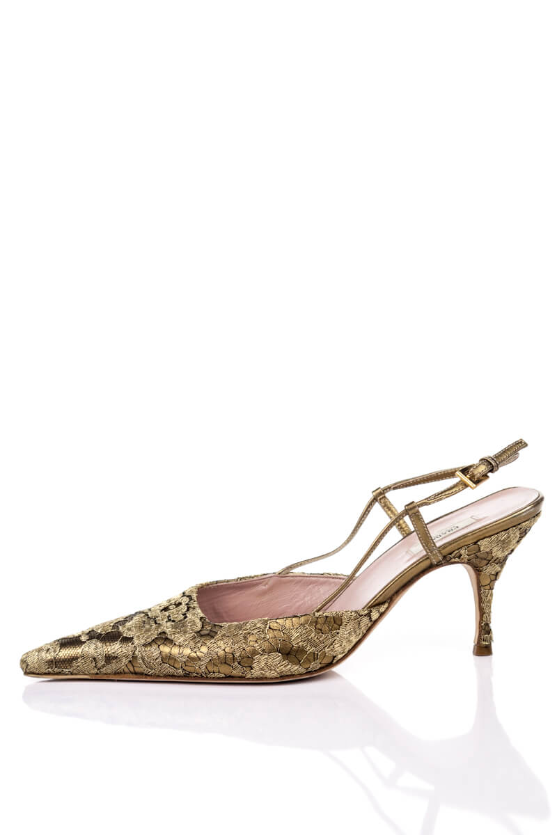 gold slingback kitten heels low cost 