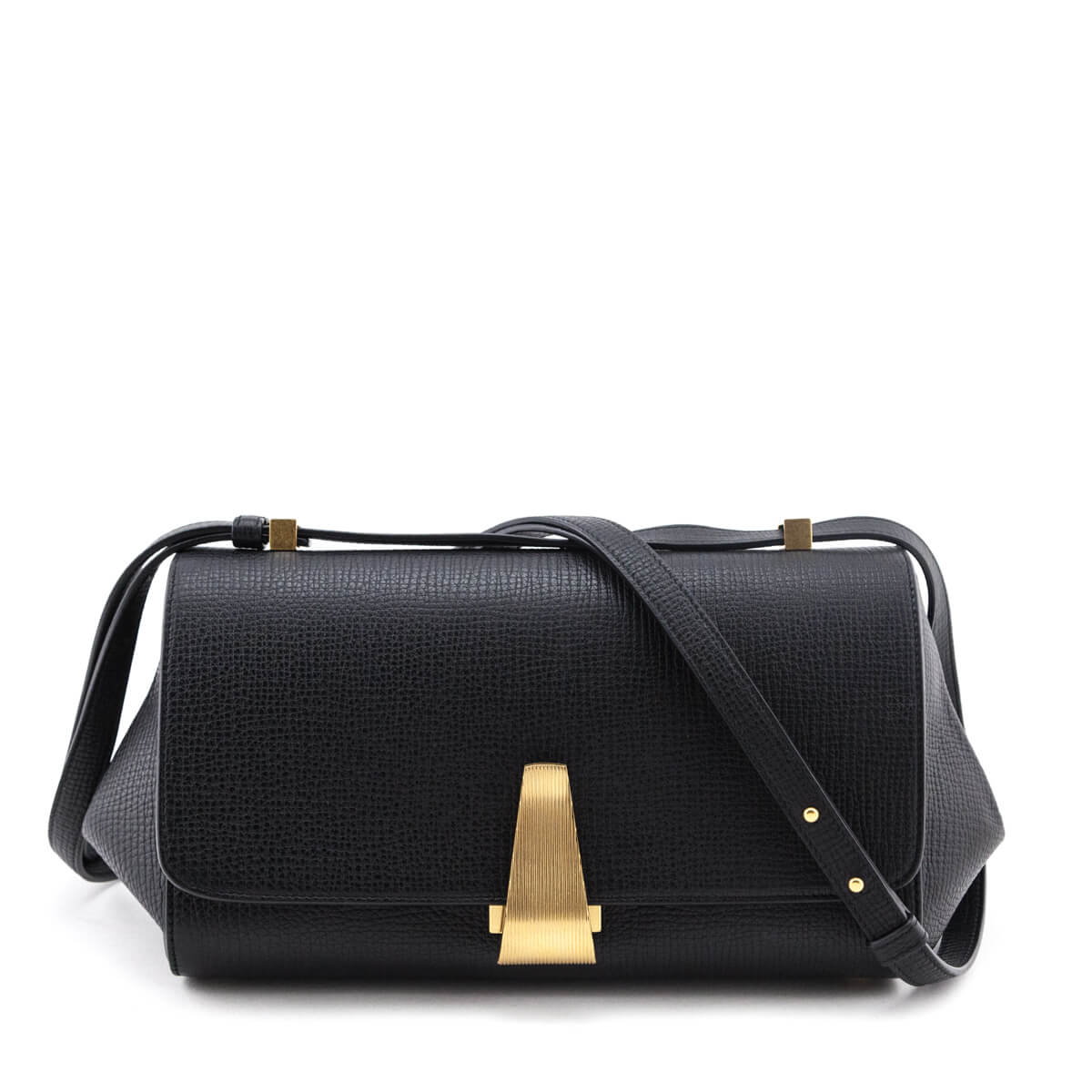 Bottega Veneta Black Textured Calfskin BV Angle Bag - Shop BV Handbags