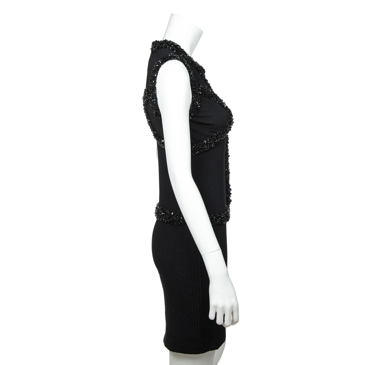 Burberry Black Beaded Sleeveless Bodycon Dress - Consign Burberry CA