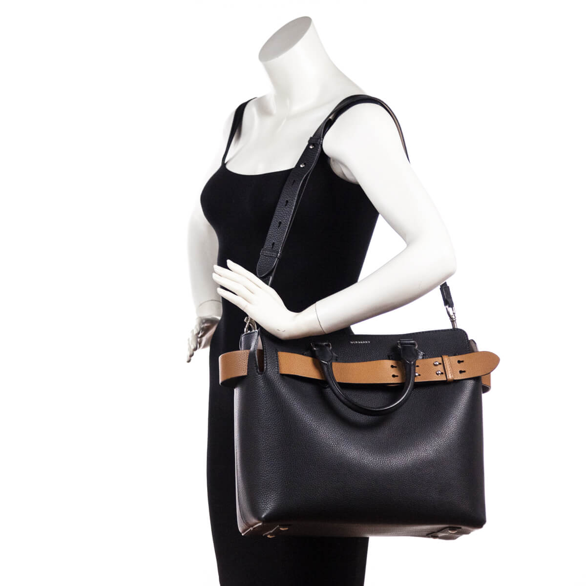 Burberry Black Soft Grain Calfskin Medium Belt Bag - Authentic Bags