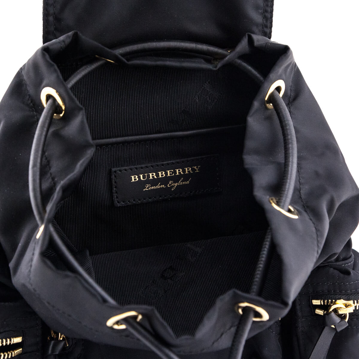 Burberry Black Technical Nylon & Leather Small Rucksack Backpack