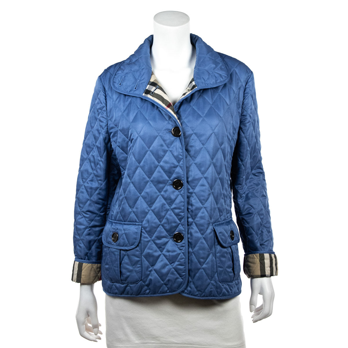 Burberry Brit Blue Quilted Jacket - Secondhand Burberry Jackets Canada