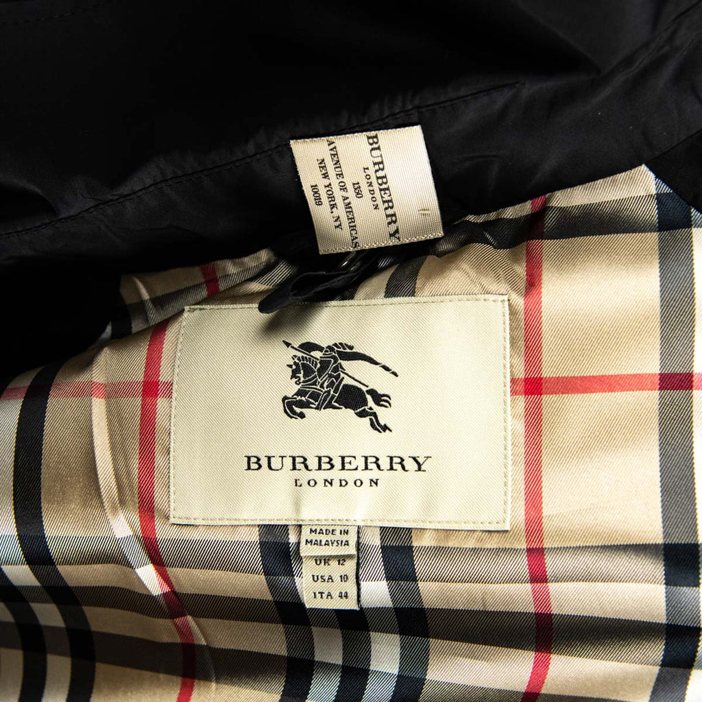 Burberry Black A-Line Rain Coat - Burberry Consignment Canada