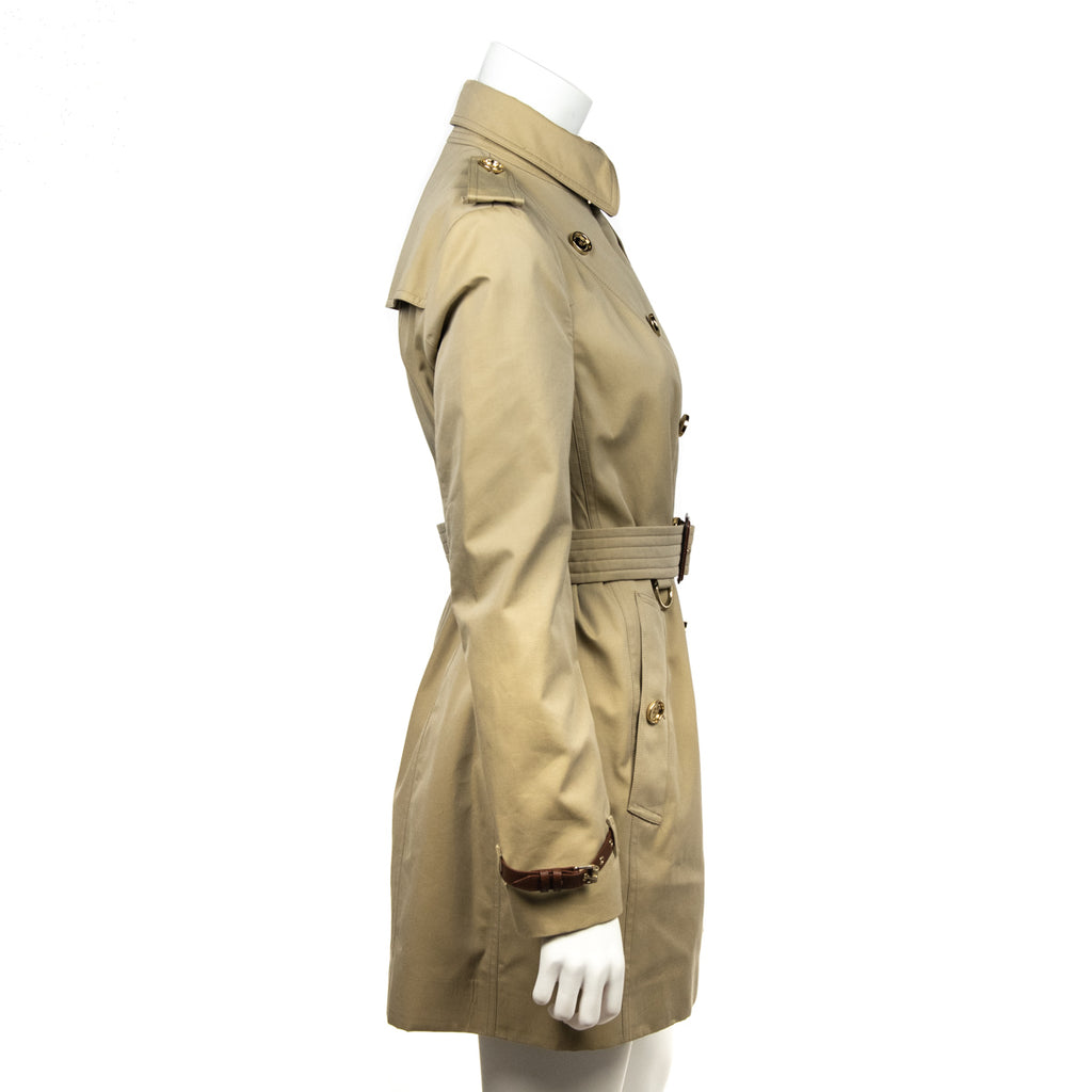 Burberry Honey Sandringham Mid Length Trench Coat