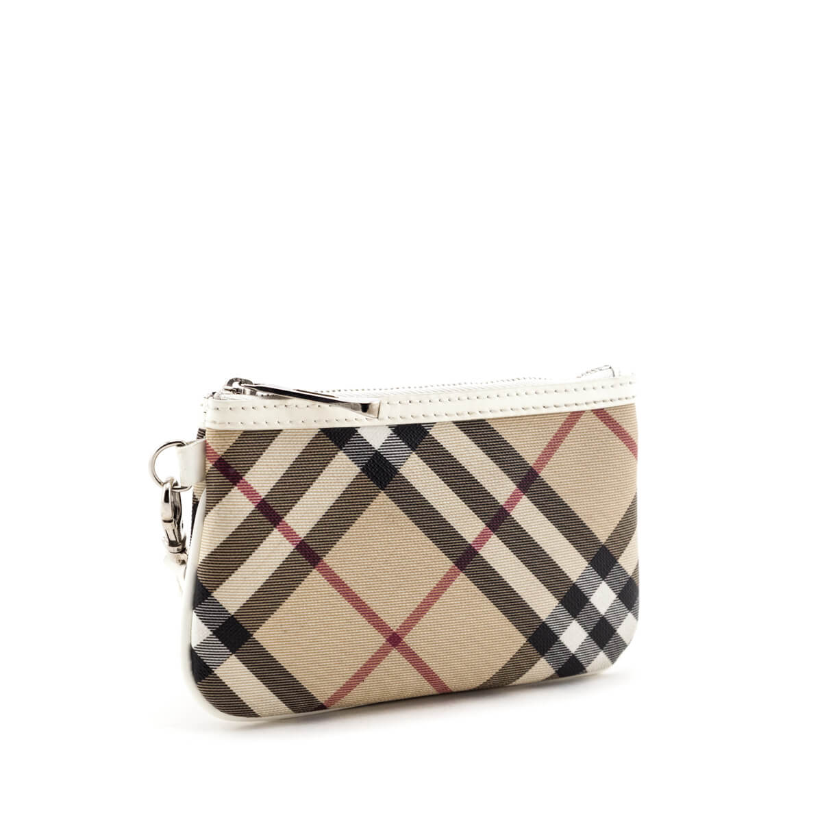 Burberry Nova Check White Wristlet Pochette - Preloved Burberry Canada