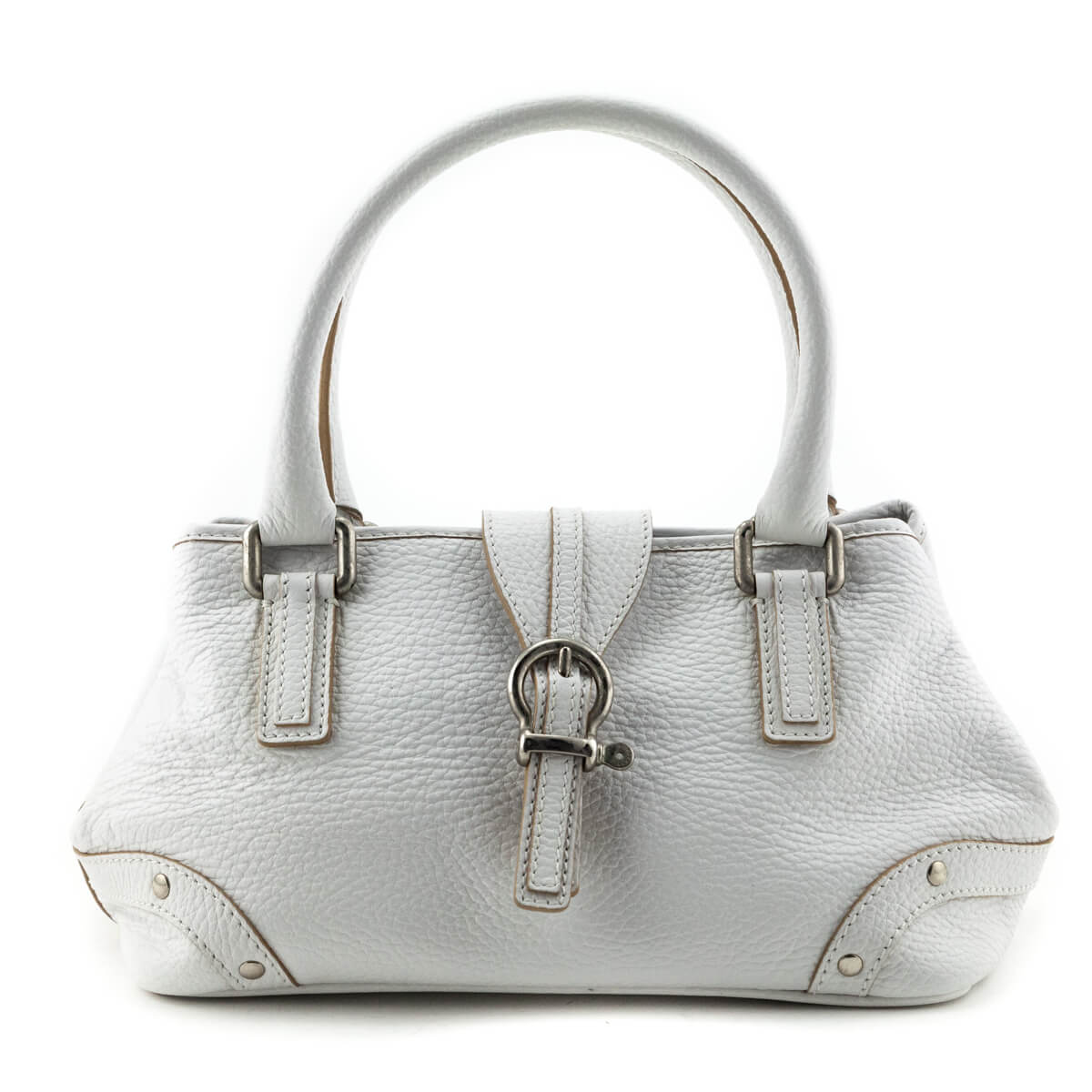 Burberry White Grained Calfskin Mini Bag - Burberry Consignment Canada