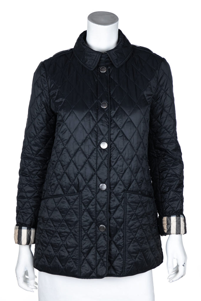 burberry black quilted jacket