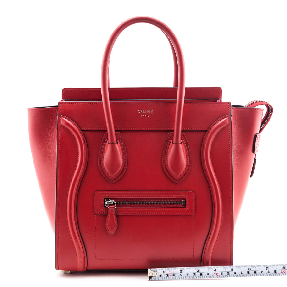 Celine Red Smooth Calfskin Micro Luggage Bag - Celine Handbags Canada