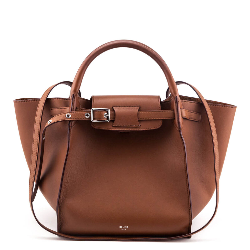 Celine Tan Smooth Calfskin Small Long Strap Big Bag - Celine Handbags