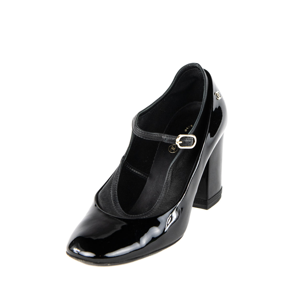 Chanel Black Patent Leather Mary Janes Pumps - Designer Shoes Canada