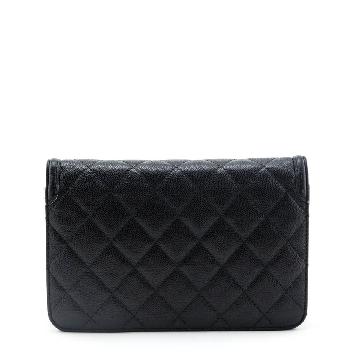 Chanel Black Quilted Caviar CC Filigree Chain Wallet - Chanel Handbags
