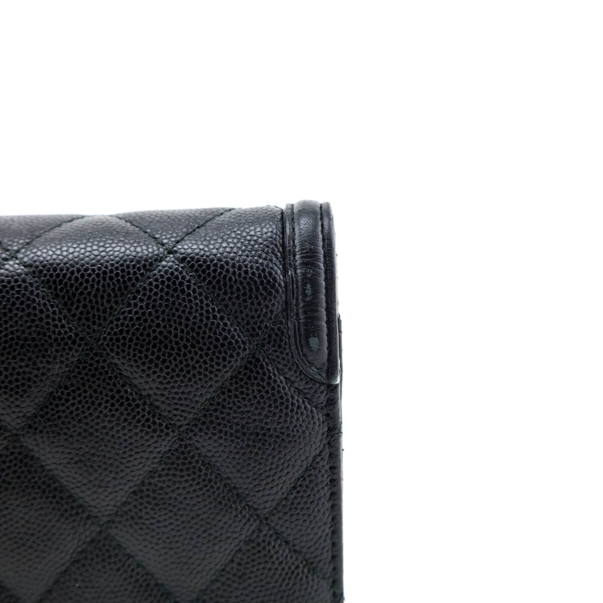 Chanel Black Quilted Caviar CC Filigree Chain Wallet - Chanel Handbags
