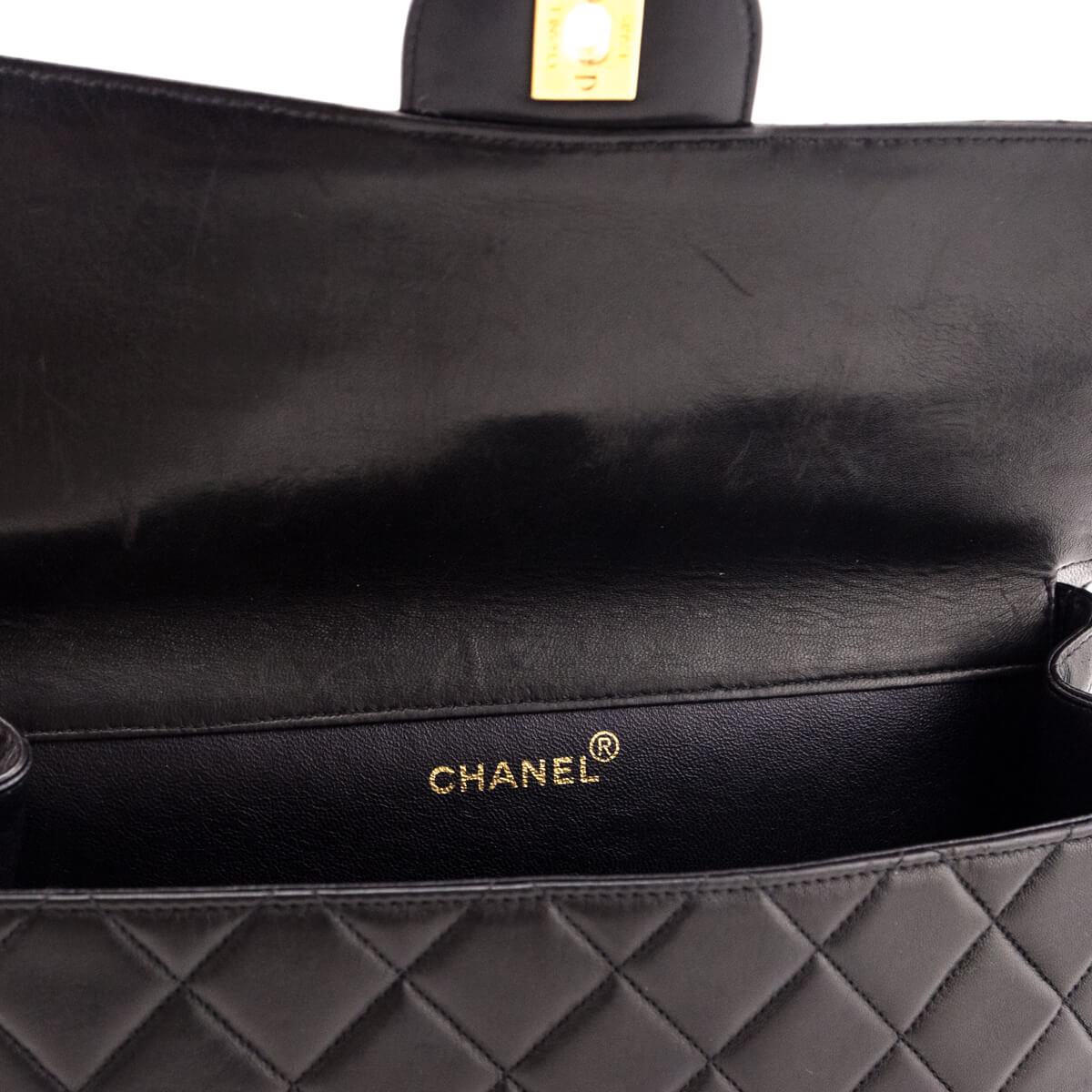 Chanel Black Quilted Lambskin Vintage Jumbo Double Sided Classic Flap