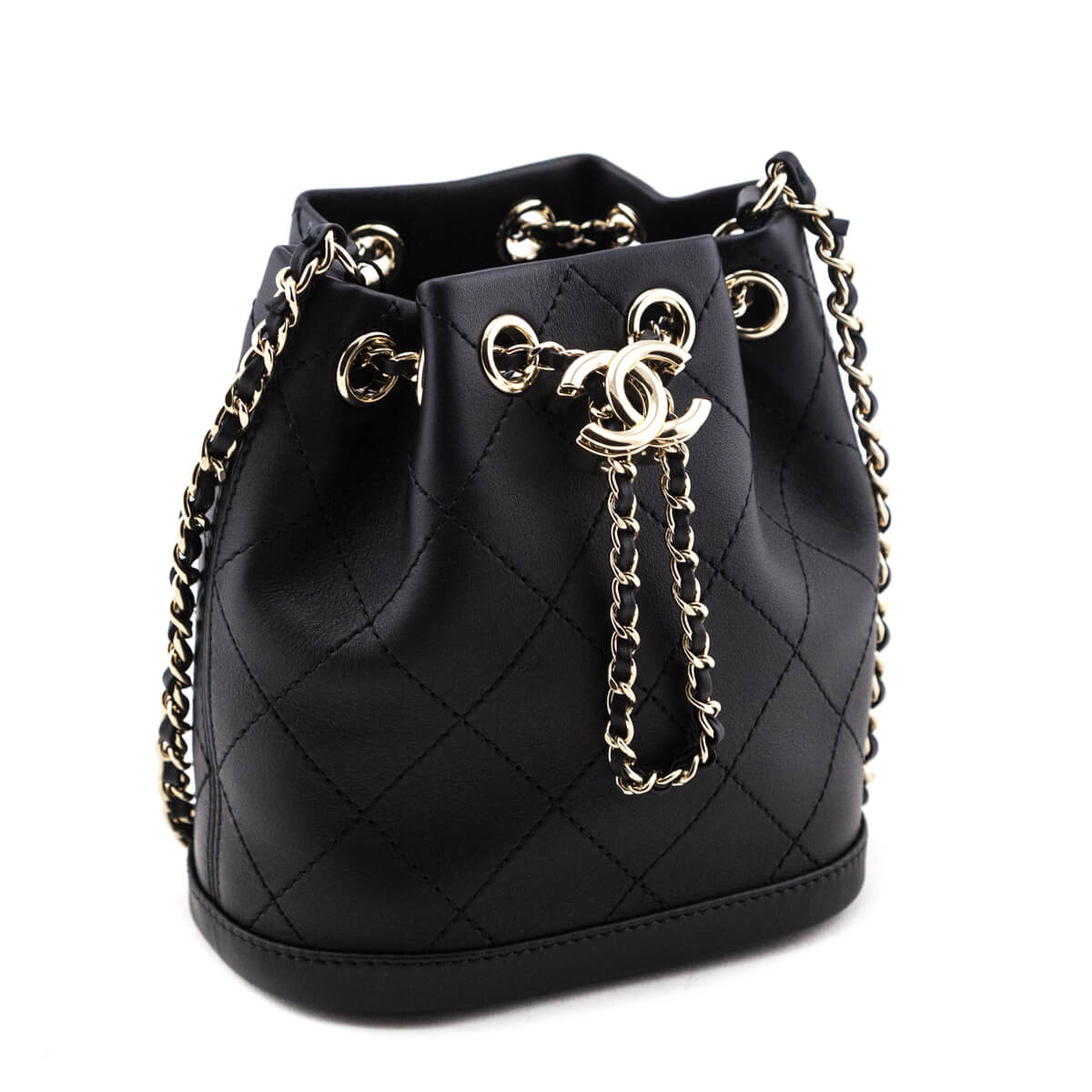Túi Chanel Mini Drawstring Black đen da calfskin 12cm best quality