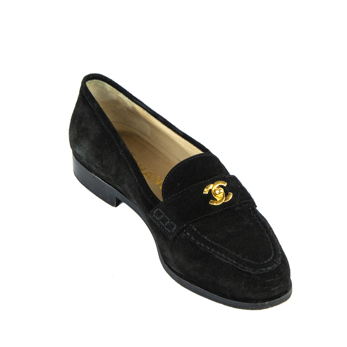 erotisk bygning stak Chanel Black Suede Turnlock Loafers - Secondhand Chanel Loafers Canada