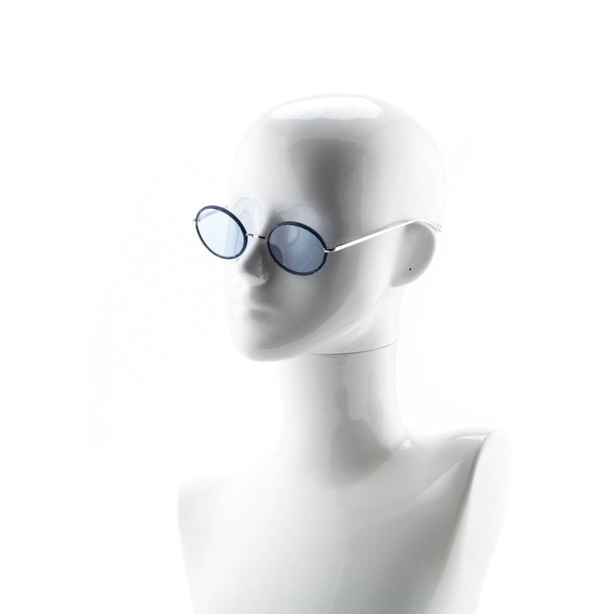 Chanel  Round Sunglasses  Dark Silver Blue  Chanel Eyewear  Avvenice