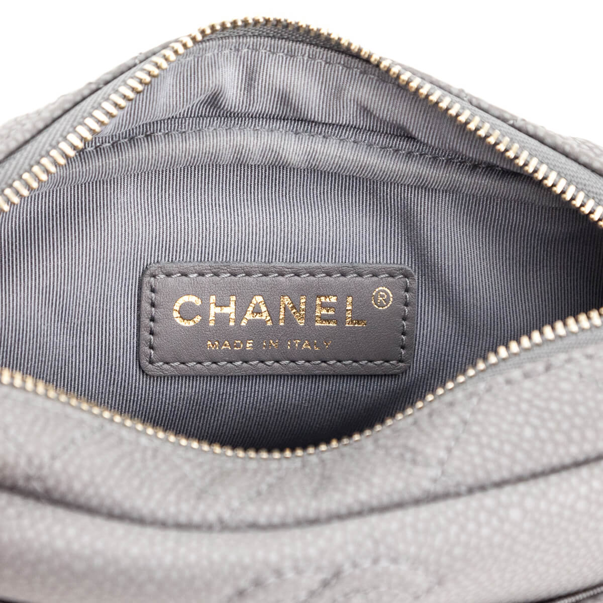 Chanel Gray Quilted Caviar Mini Coco Tassel Camera Bag