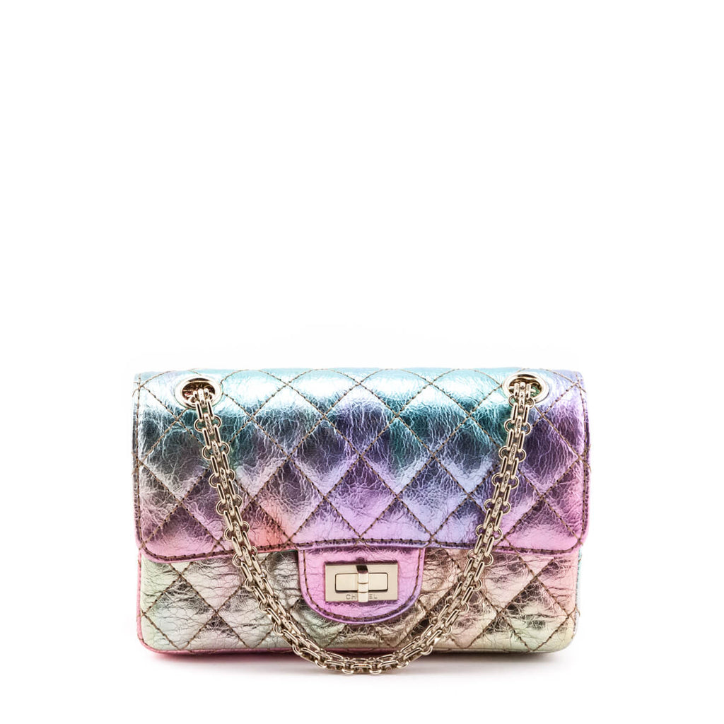 Chanel Metallic Multicolor Quilted Goatskin Mini 2.55 Reissue Flap Bag