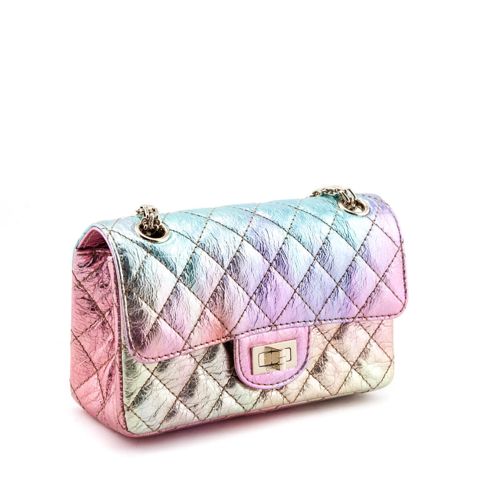 Chanel Metallic Multicolor Quilted Goatskin Mini 2.55 Reissue Flap Bag