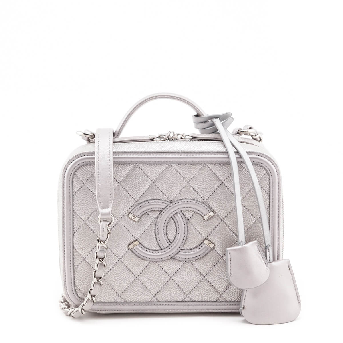 chanel vanity case grey