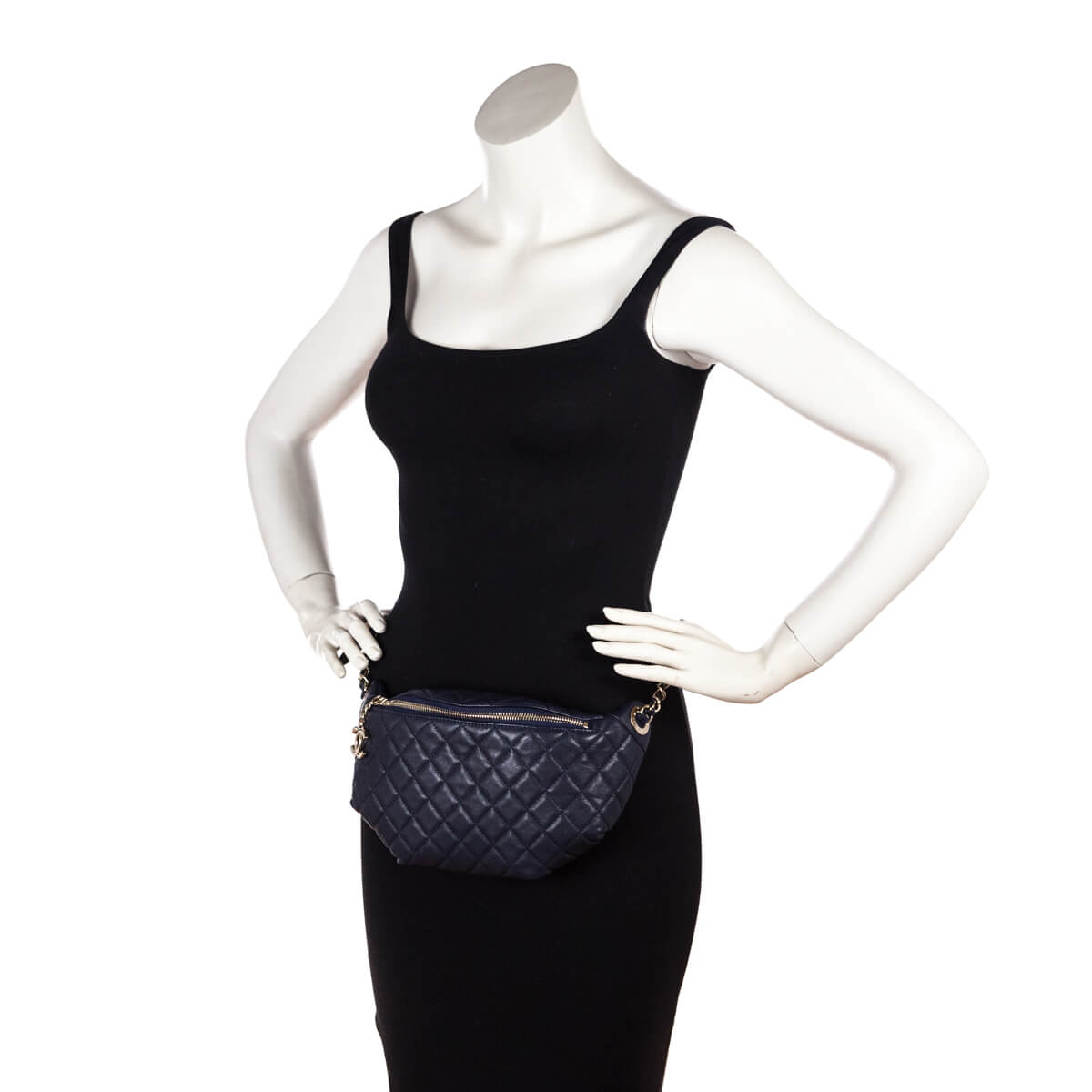 Chanel Navy Quilted Calfskin Banane Waist Bag - Shop Authentic Chanel