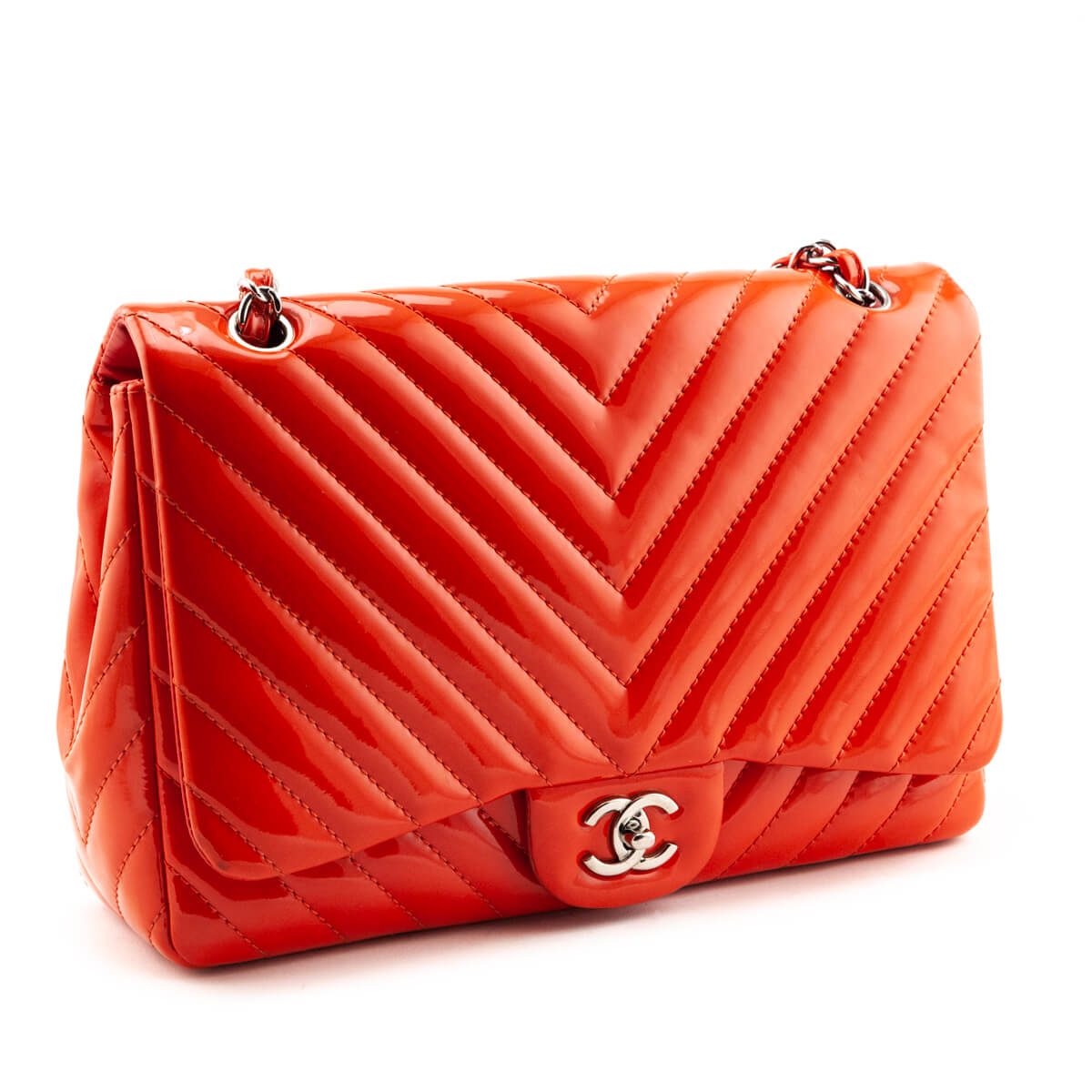 What Goes Around Comes Around Chanel Patent Boy Small Bag in Orange  Lyst