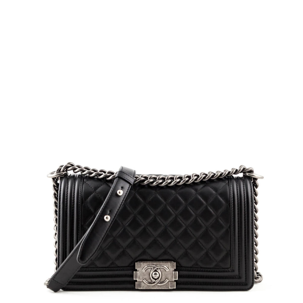 Chanel Black Calfskin Old Medium Boy Bag - Chanel Bags Canada