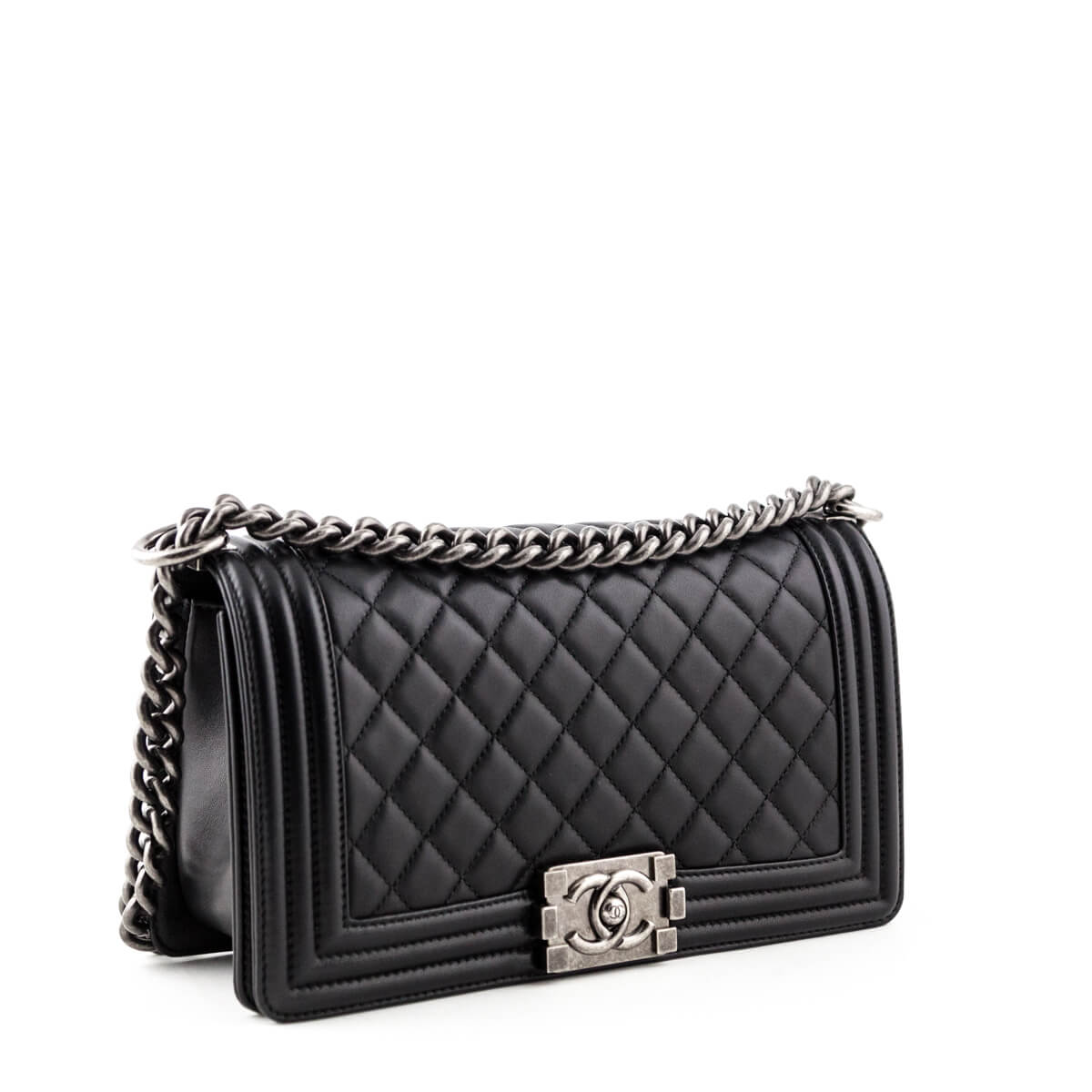 Chanel Black Calfskin Old Medium Boy Bag - Chanel Bags Canada