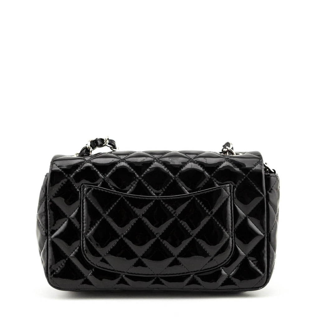 Chanel Black Patent Leather Quilted Mini Flap Bag SHW - Shop Chanel CA